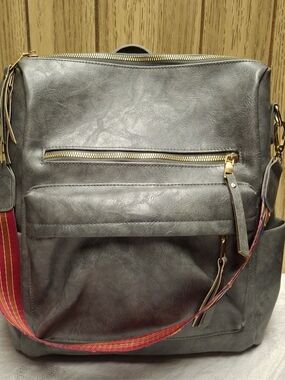 Stylish Gray Women's Convertible Shoulder Bag